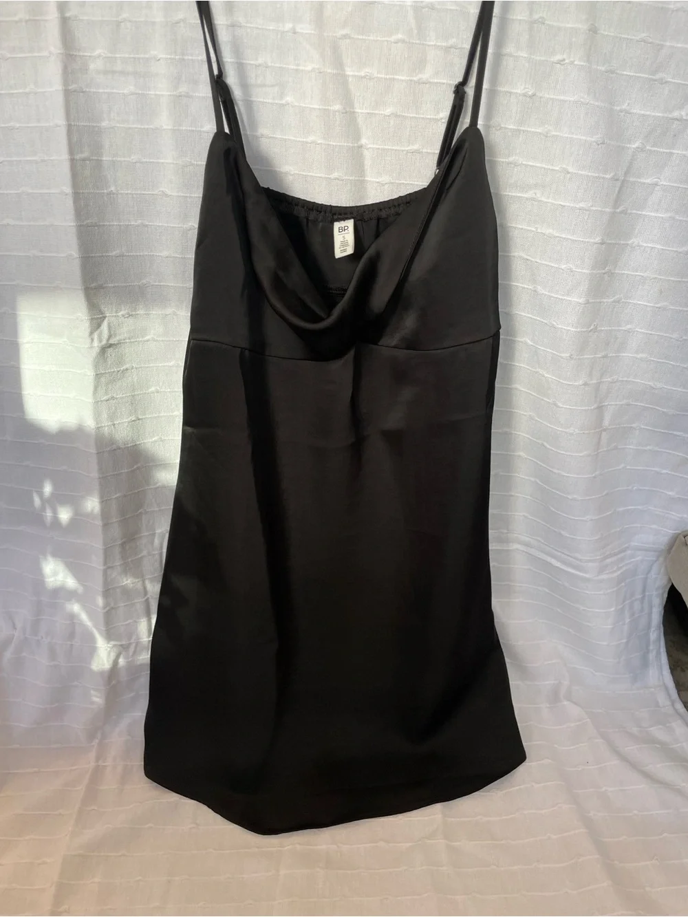 BP Black Satin Twist Front Mini Slipdress Size S